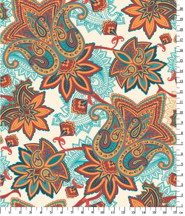 Ткань для пэчворка Сказочный Восток, 146 г/м², 50х55 см, 100% хлопок, цвет: белый, принт, Peppy — картинка 2