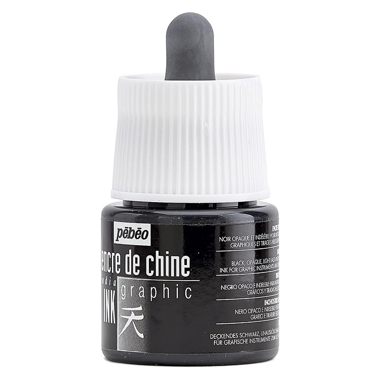 Китайская тушь 45 мл, цвет: черный, Pebeo — картинка 3