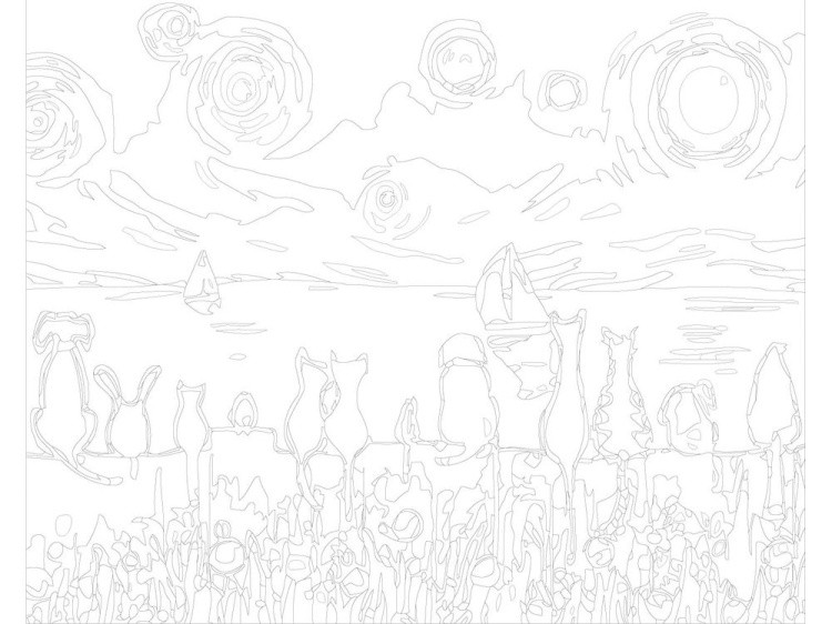 Картина по номерам «Ночь» — картинка 3