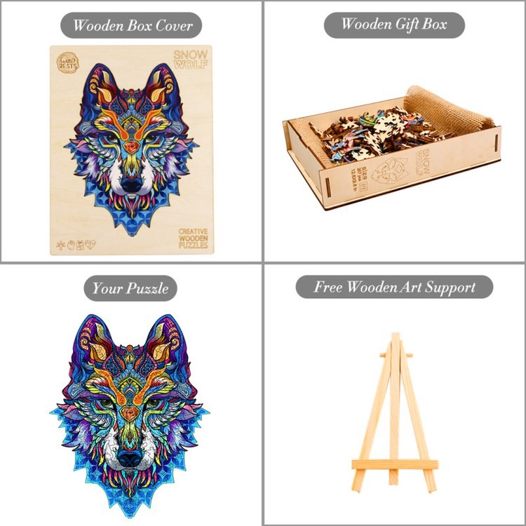 Деревянные пазлы «Снежный Волк S», Woodbests — картинка 6