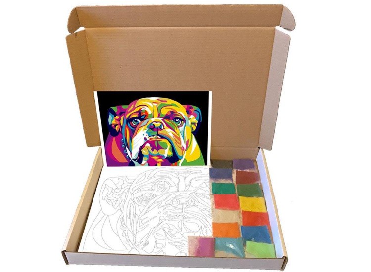 Картина цветным песком «Английский бульдог» — картинка 5