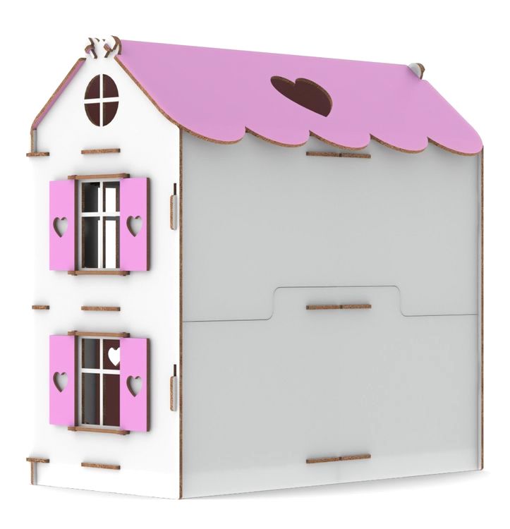 Конструктор «Кукольный домик Playwood», цветной (розовый), MEREO — картинка 4