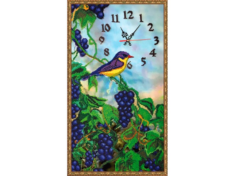 Набор вышивки бисером «Часы с виноградом» — картинка 2
