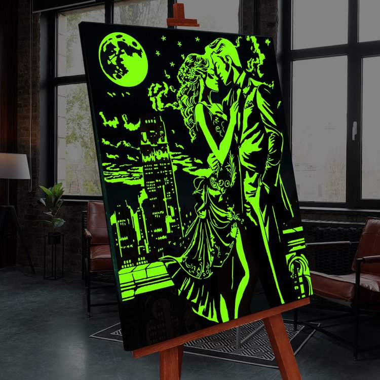 Картина по номерам со светящейся краской «Романтическая ночь» — картинка 2