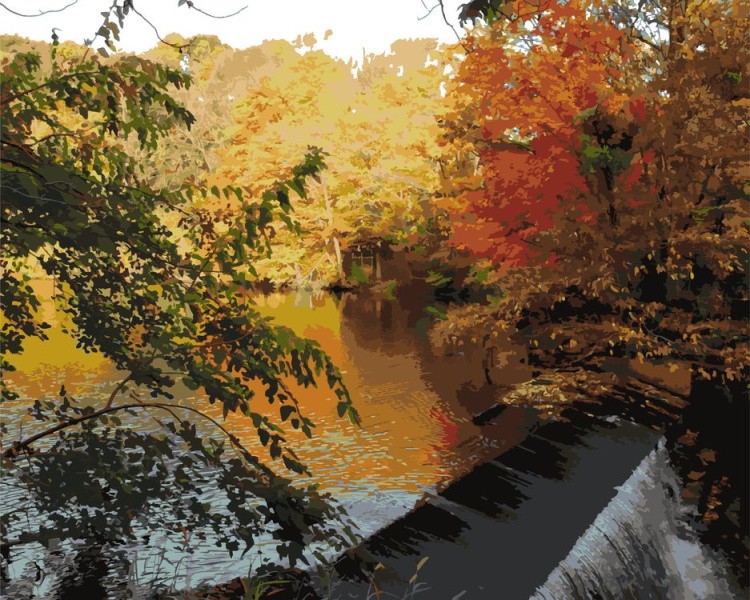 Картина по номерам «Осенний водопад»