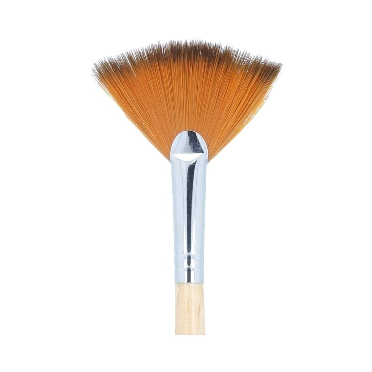 Кисть синтетика №12, веерная, 5 шт., короткая ручка, Mr.Painter — картинка 2