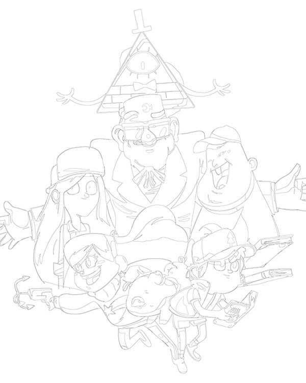 Картина по номерам «Гравити Фолз Фолс: Персонажи арт 40x50» — картинка 3