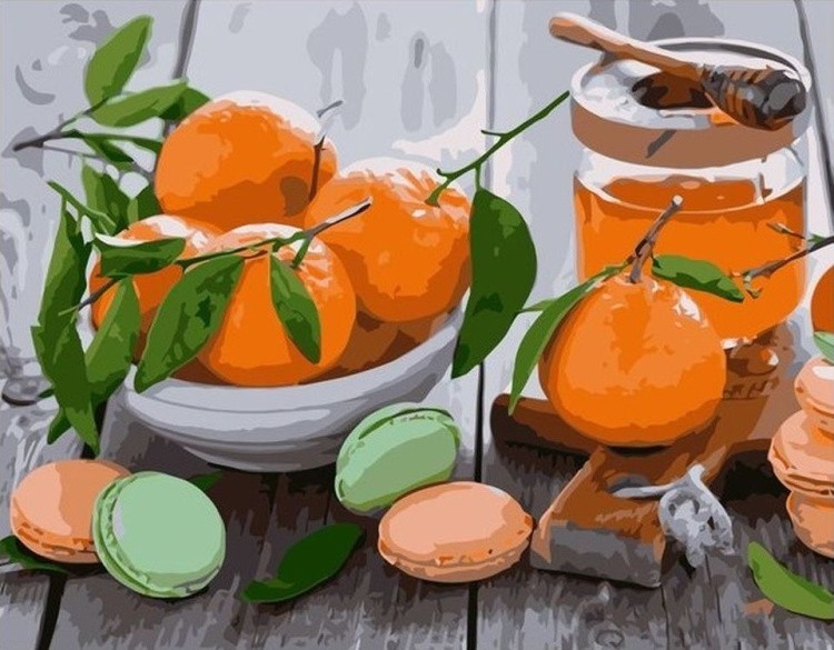 Картина по номерам «Макарони с апельсинами и мёдом»