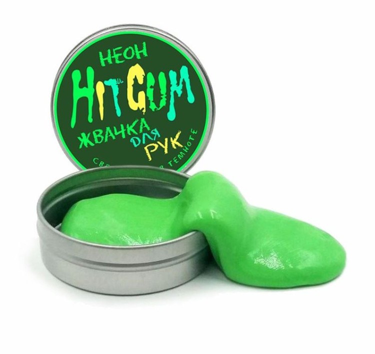 Жвачка для рук HitGum Светящаяся в темноте, Неон — картинка 3