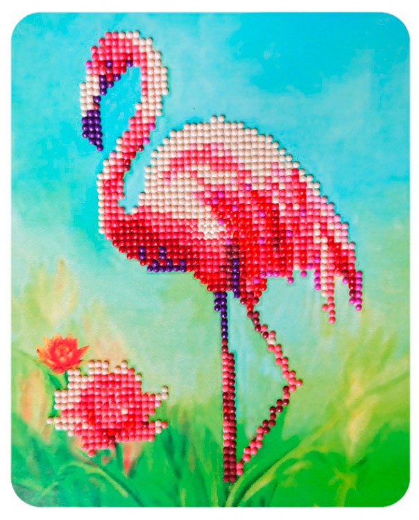 Алмазная вышивка «Розовый фламинго»
