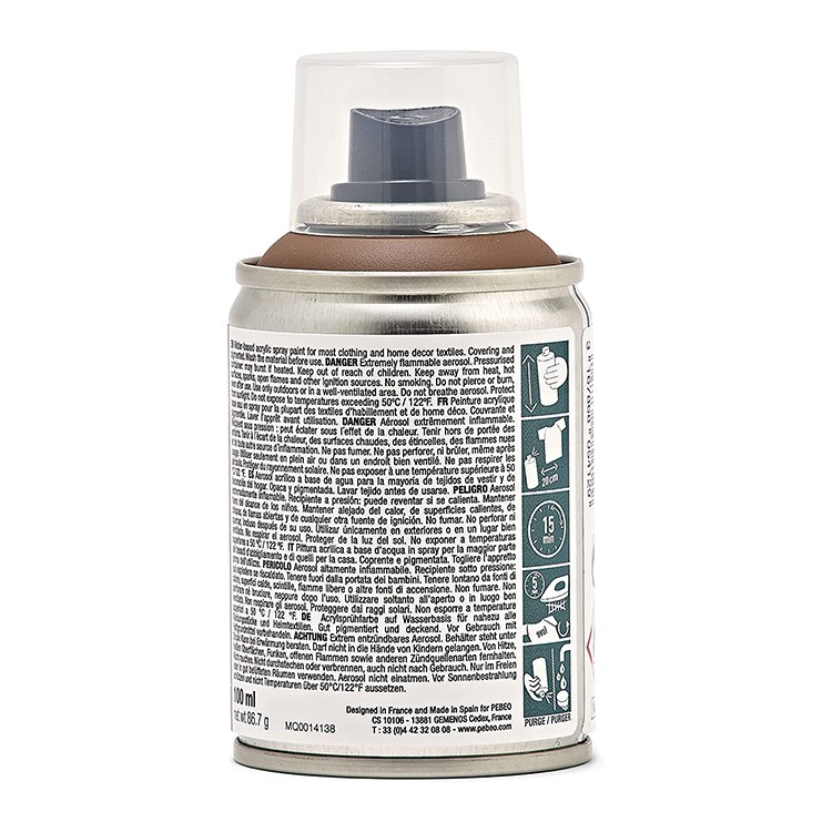Краска для текстиля 7А Spray (аэрозоль), 100 мл, цвет: коричневый, Pebeo — картинка 5