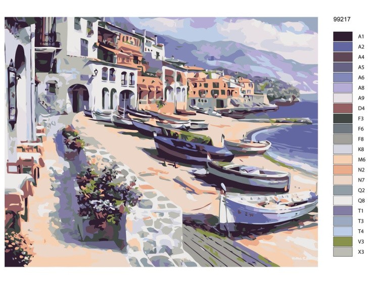 Картина по номерам «Лодки на берегу» — картинка 2