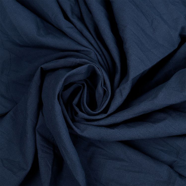 Ткань Хлопок крэш, 1 м х 150 см, 90 г/м², цвет: темно-синий, TBY