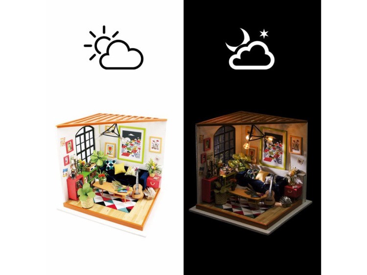 Набор для создания миниатюры (румбокс) «Гостиная музыканта» — картинка 3