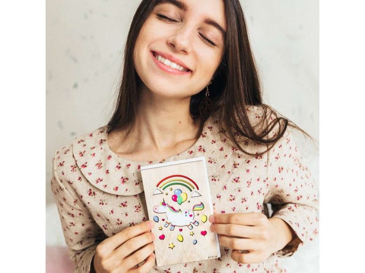 Деревянная открытка «Единорожка» — картинка 6