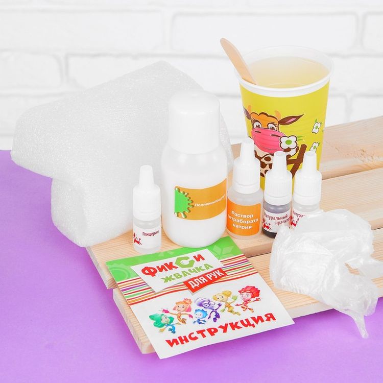 Набор юного химика Фикси Жвачка для рук «Малина» — картинка 2