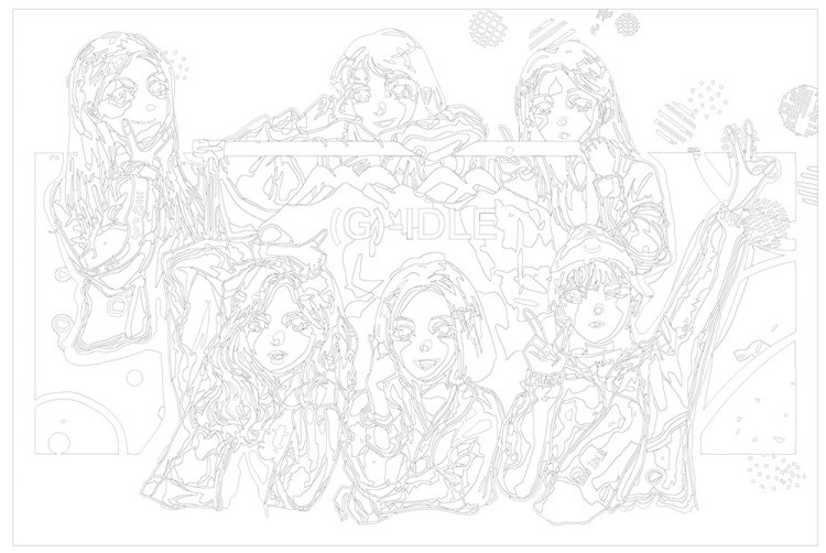 Картина по номерам «K-POP группа (G)I-dle Джи Айдл: Аниме арт» — картинка 3