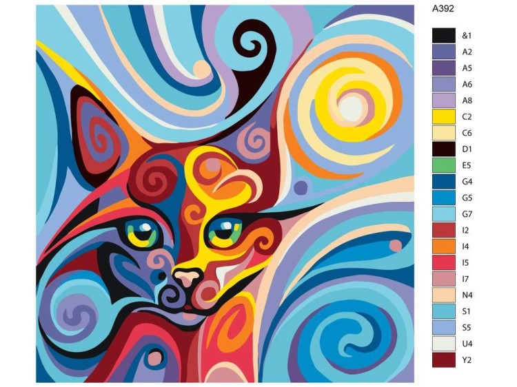 Картина по номерам «Сказочная кошка» — картинка 2