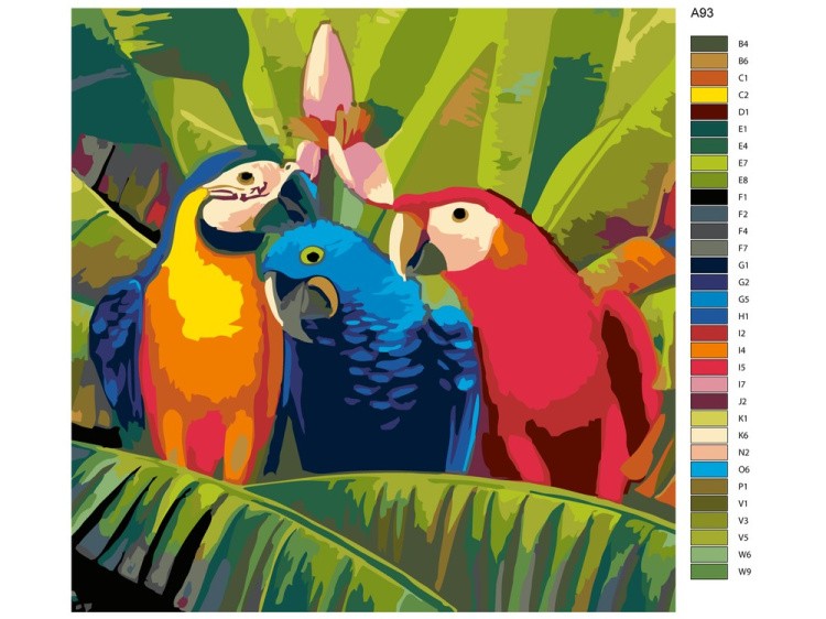 Картина по номерам «Семейка попугаев» — картинка 2