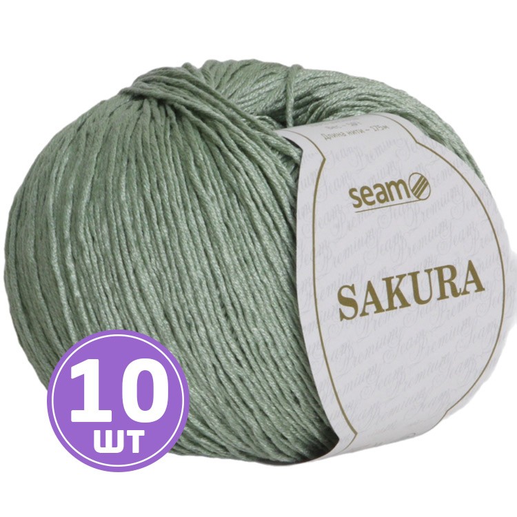 Пряжа SEAM SAKURA (Сакура) (1036), долина, 10 шт. по 50 г