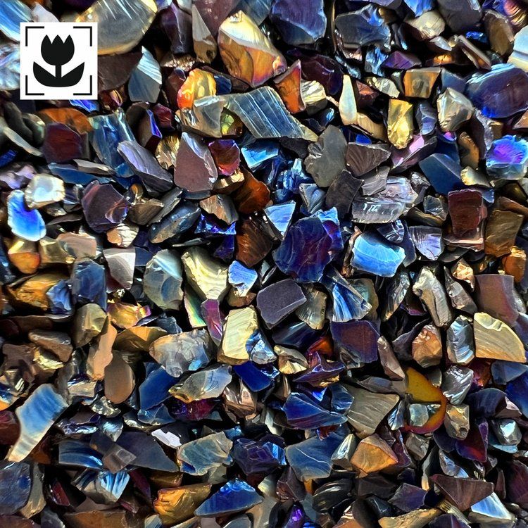 Стеклянная крошка мелкая гальваника синяя, 100 г — картинка 2