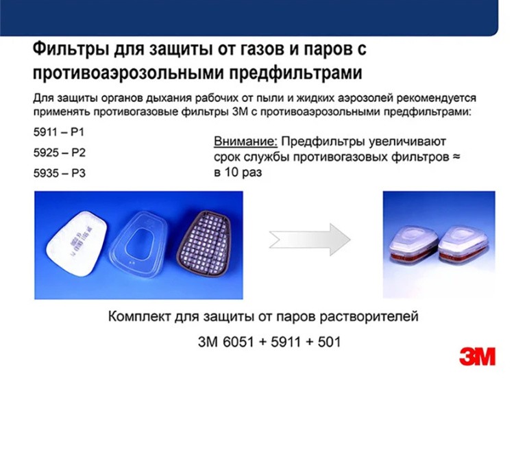 Противоаэрозольный предфильтр 3М 5911, 1 шт. — картинка 5