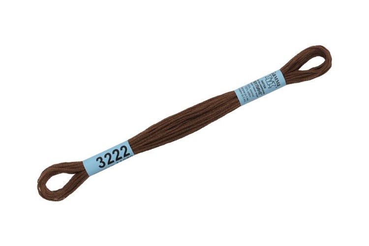 Нитки для вышивания Gamma мулине, 24 шт. по 8 м, цвет: 3222 коричневый — картинка 2