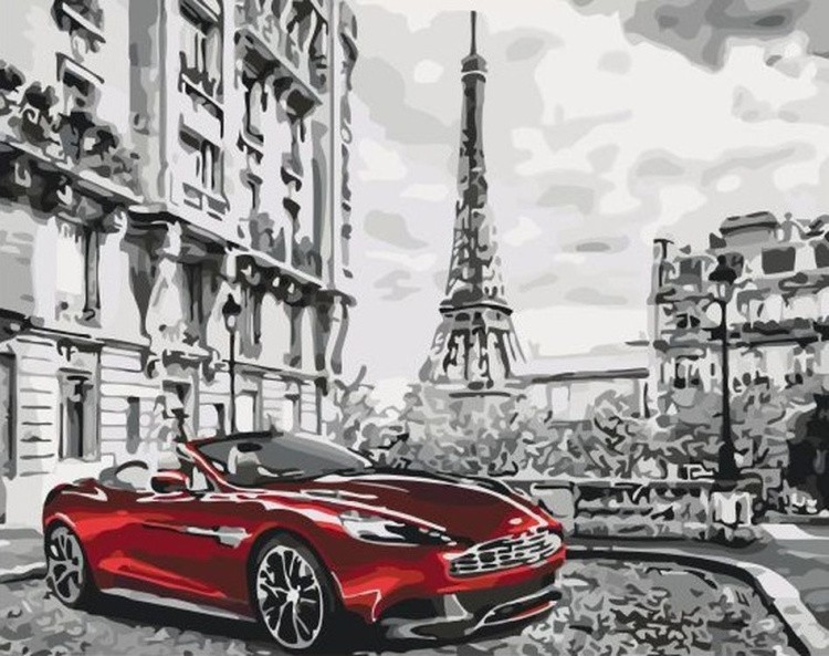 Картина по номерам «Авто в Париже»