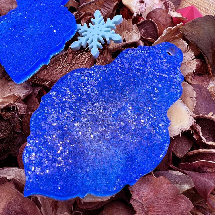 Силиконовый молд - Кристаллические елочные игрушки №2, 16x12см, 1 молд — картинка 3