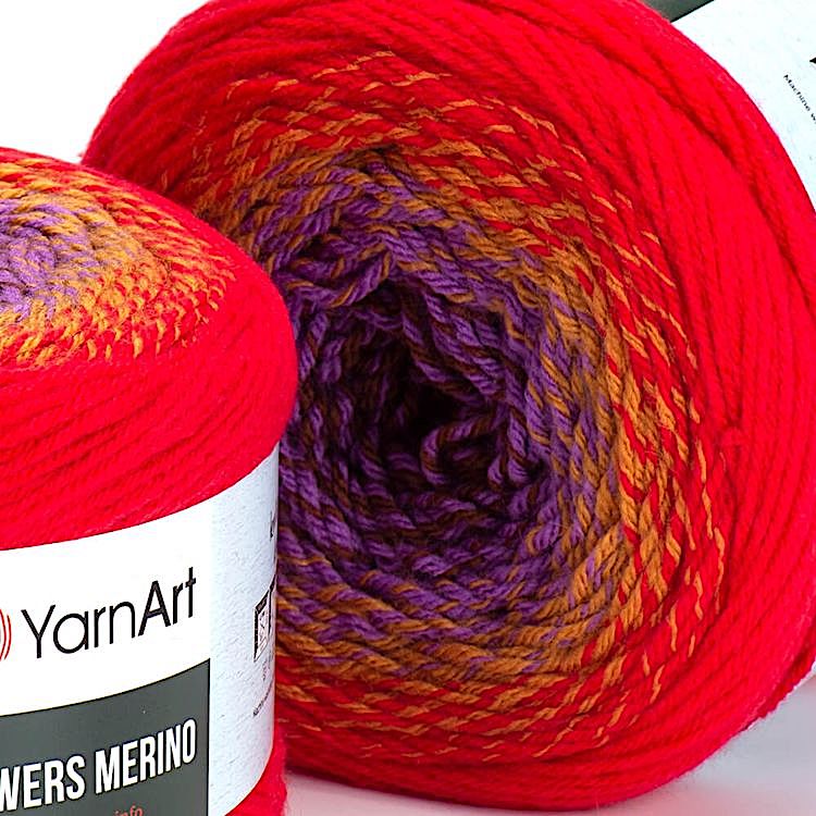 Пряжа YarnArt Flowers Merino (541), мультиколор, 5 шт. по 225 г — картинка 2