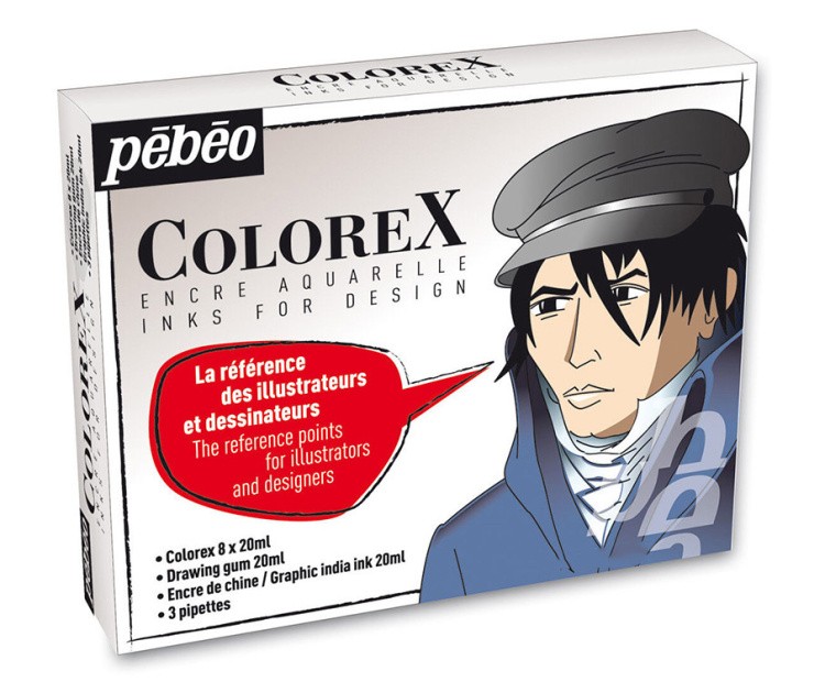 Набор акварельных чернил Pebeo Colorex 8 цветов, 20 мл — картинка 2