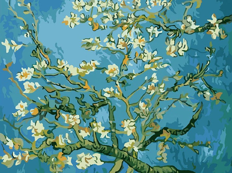 Картина по номерам «Цветущие ветки миндаля. Ван Гог»