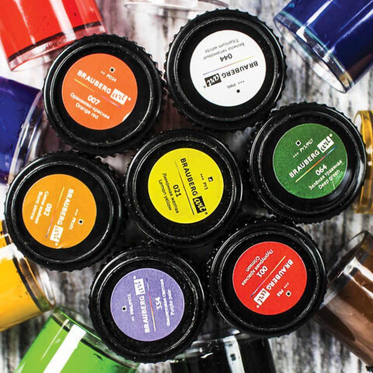 Гуашь художественная Brauberg ART CLASSIC, набор 16 цветов в баночках по 22 мл — картинка 10