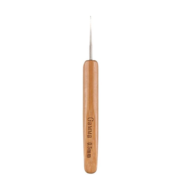 Крючок для вязания с бамбуковой ручкой, d 0,5 мм, 13,5 см, в блистере, Gamma