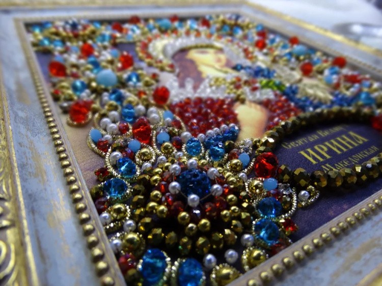 Набор вышивки хрустальными камнями «Святая Ирина» — картинка 6