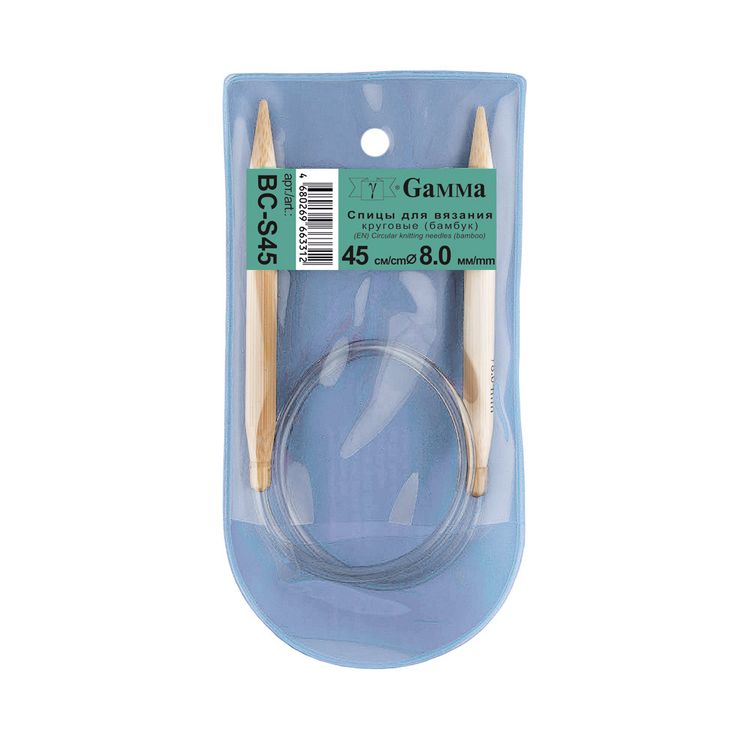 Спицы круговые 45 см, бамбук, d 8 мм, Gamma — картинка 2