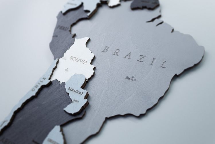 EWA Деревянная «Карта Мира» настенная, объемная 3 уровня, размер S (100x55 см), цвет: дымчатый — картинка 3