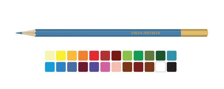 Акварельные карандаши «Поленов», заточенные, 4 упаковки по 24 цв., Vista-Artista Extra Fine — картинка 2