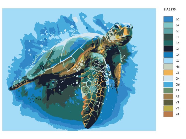 Картина по номерам «Морская черепаха» — картинка 2