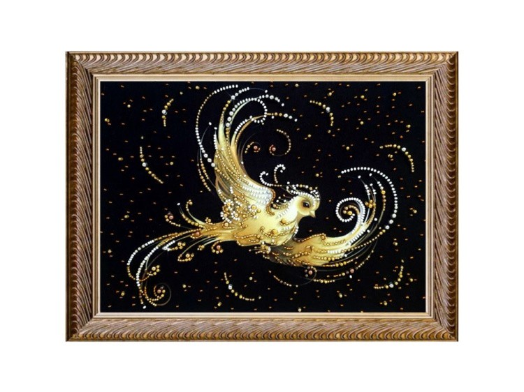 Рисунок на ткани «Птичка золотая»