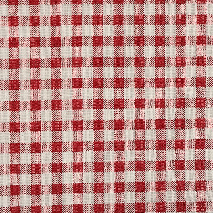 Ткань Лен, 140 г/м², 5 м x 150 см, цвет: красный, принт клетка, TBY — картинка 4