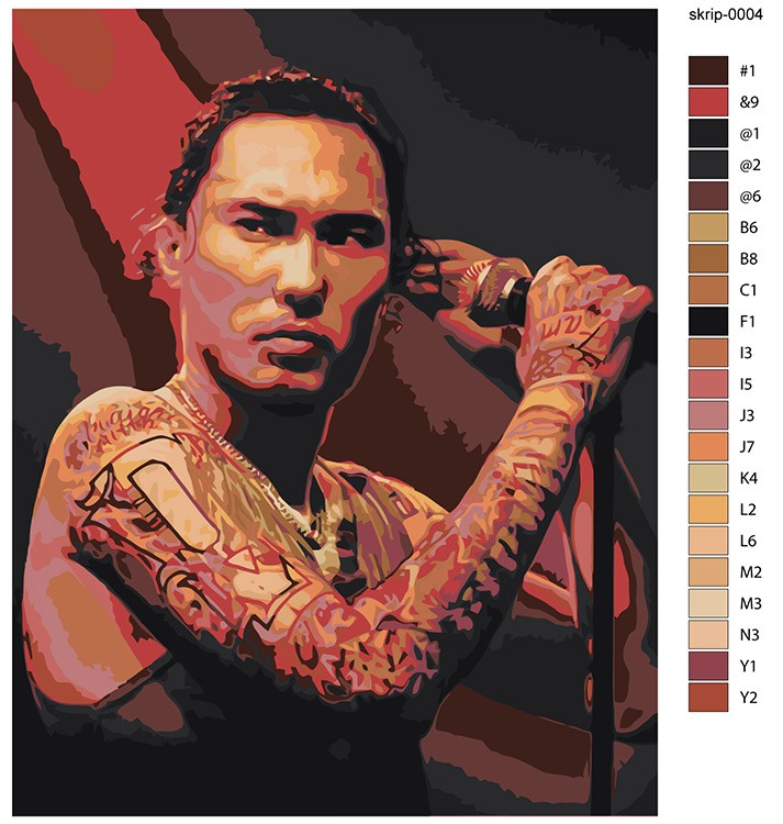 Картина по номерам «Скриптонит рэпер Адиль: на сцене 40х50» — картинка 2