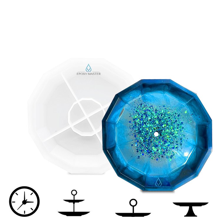 Силиконовый молд Epoxy Master заготовка для фруктовницы граненая, 16 см — картинка 2