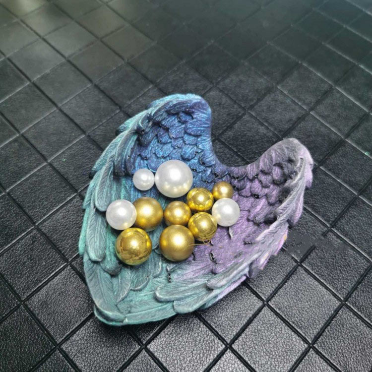 Силиконовый молд - Блюдце перья, 9х7 см — картинка 4