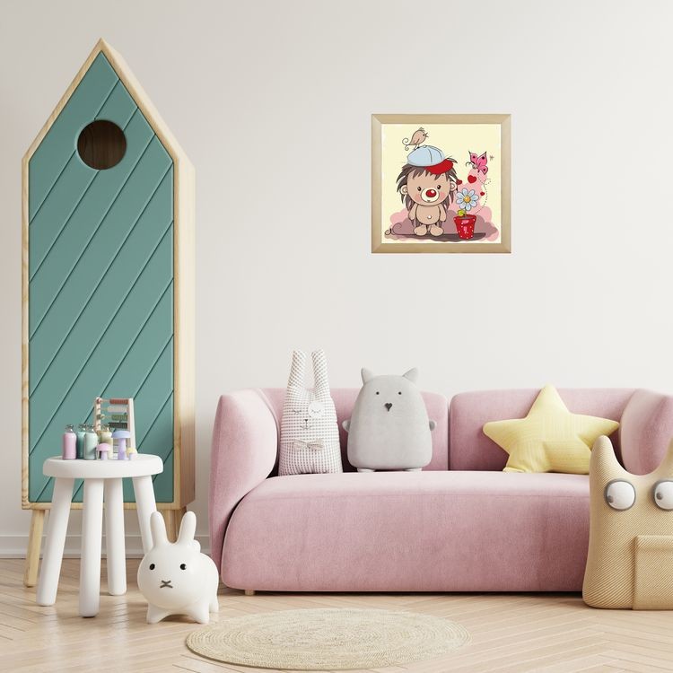 Картина по номерам «Ёжик с цветком» — картинка 3