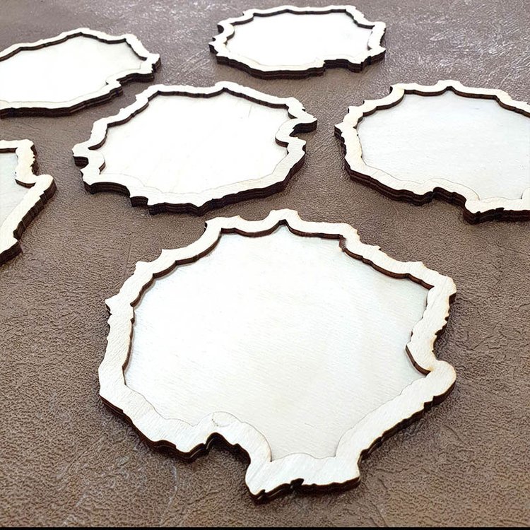 Набор заготовок для подстаканников, срез камня, 13х13 см (6 шт.), ResinArt — картинка 2