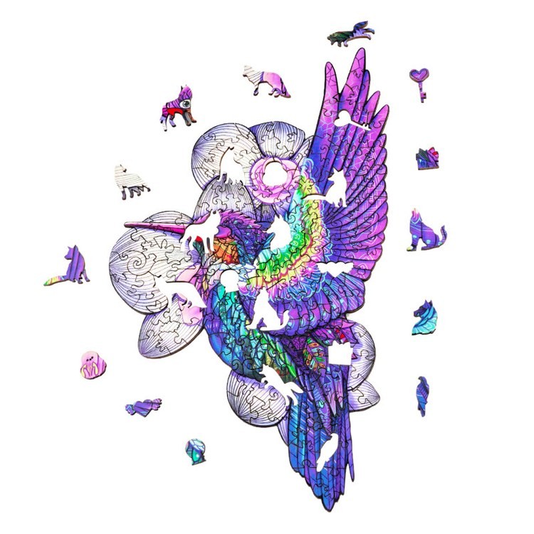 Деревянные пазлы «Свободная Колибри XL», Woodbests — картинка 2