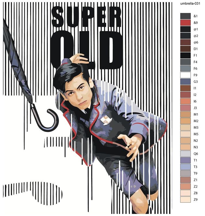 Картина по номерам «Академия Амбрелла: Номер Пятый - Эйдан Галлахер 6» — картинка 2