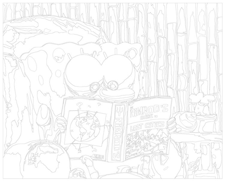 Картина по номерам «Губка Спанч Боб читает» — картинка 3