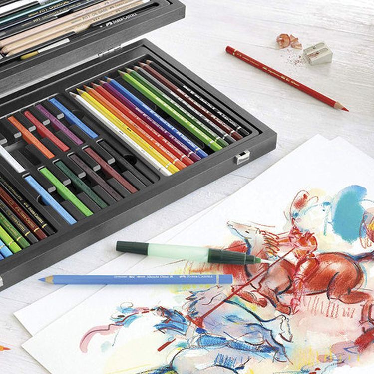 Набор художественный FABER-CASTELL «Art & Graphic Compendium», 54 предмета, деревянный ящик — картинка 5